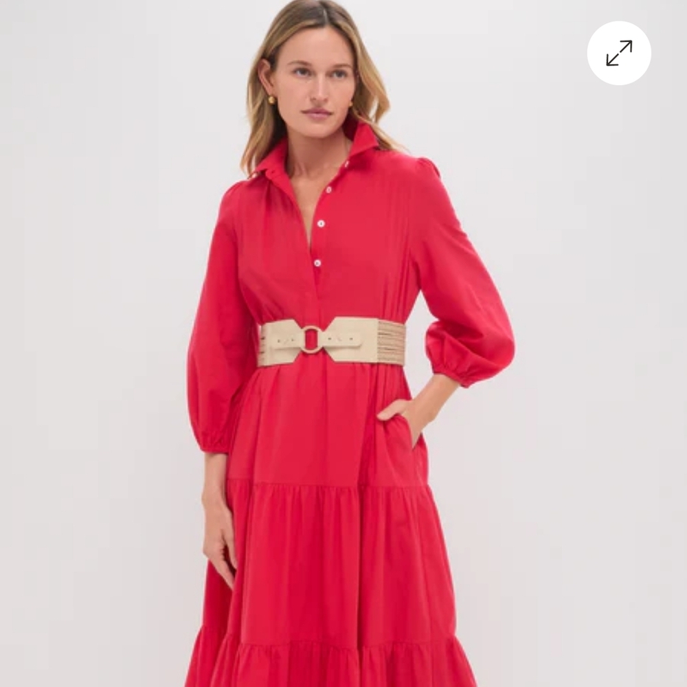 Pomander Place Hibiscus Red Tiered Maxi Dress - Picture 4 of 4